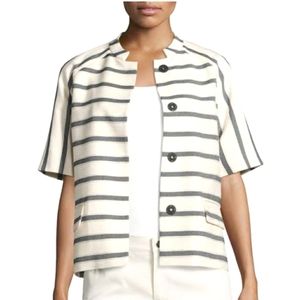 Nwot Lafayette 148 New York Ivory Textured Shortsleeve Blazer